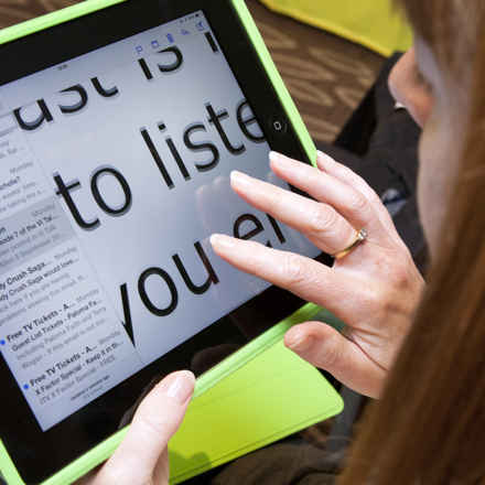 iPad with large font