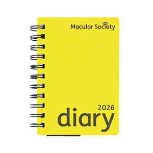 2026 Macular Society yellow diary front