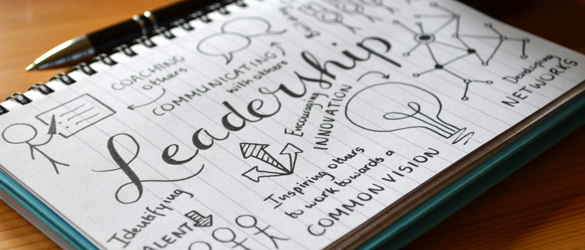 Notepad with Leadership written on it