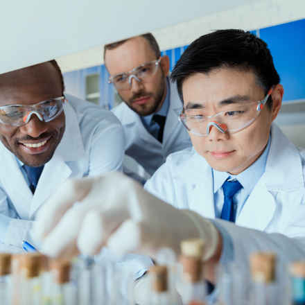 Group of male researchers
