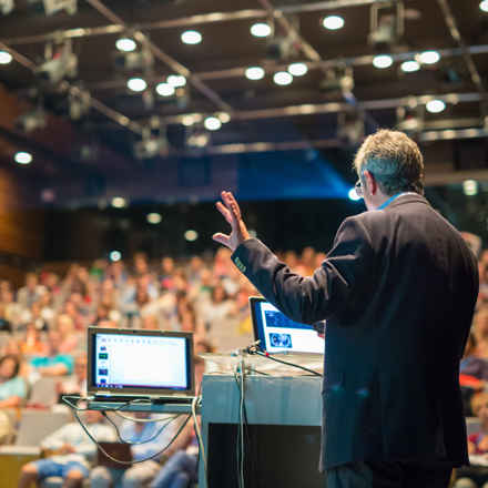 Conference with speaker and listeners