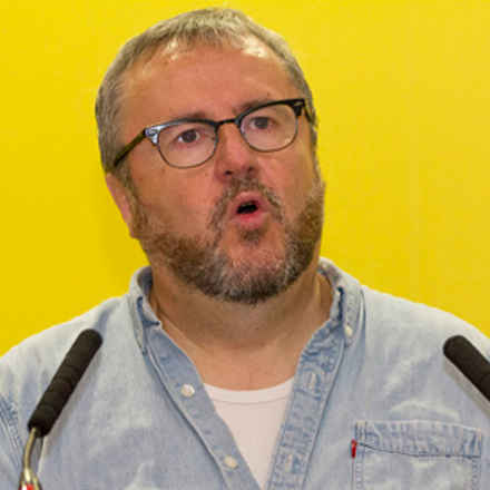 Man on yellow background