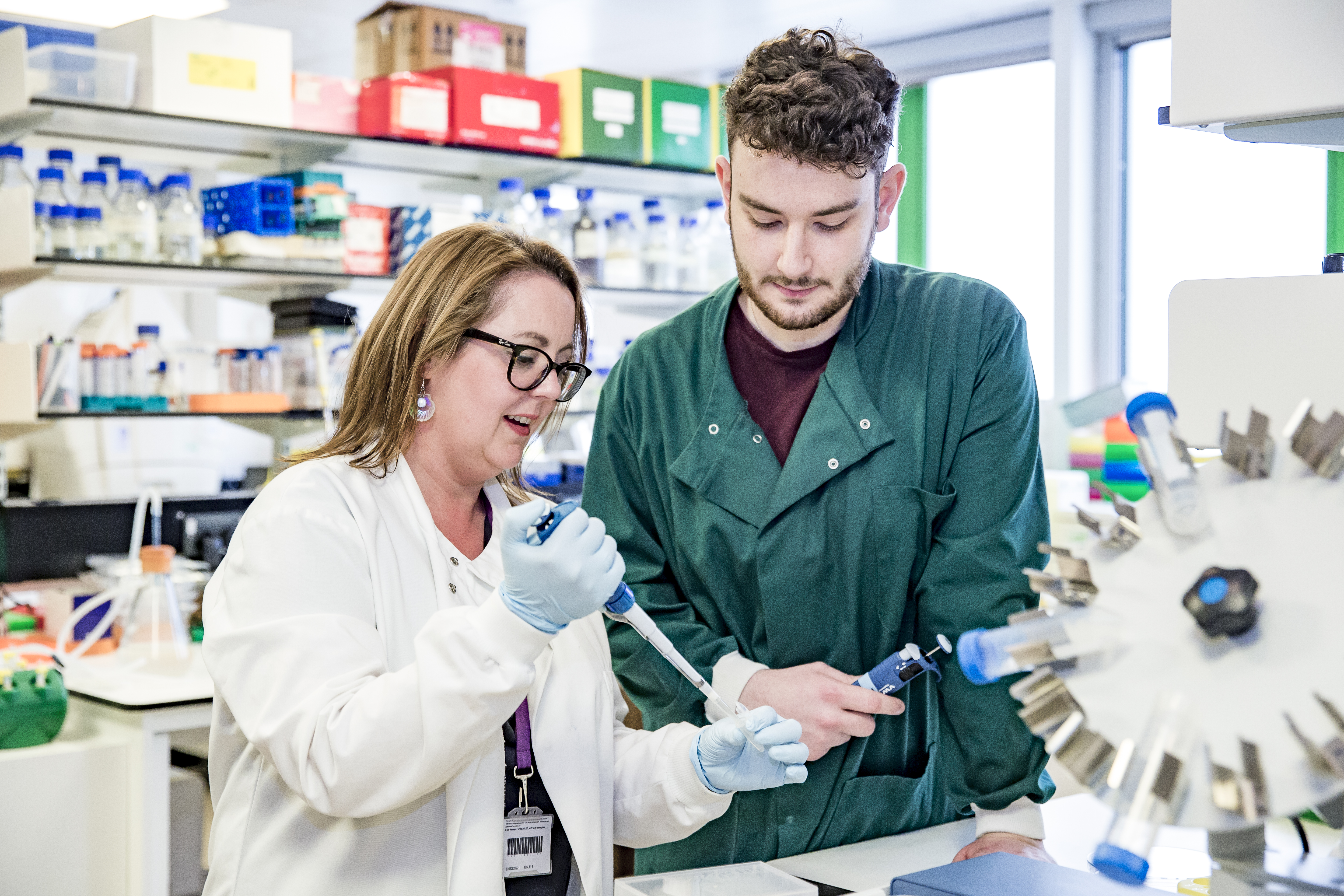 Two Researchers in lab